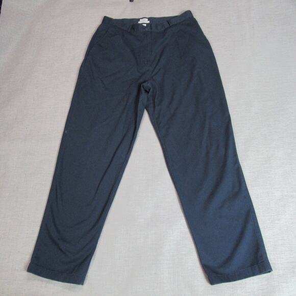 LL Bean Pants Womens Size 16 Blue Chino Canvas Khaki Slacks Work Trousers - Picture 1 of 11